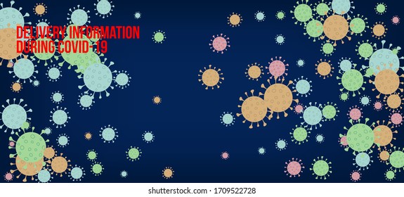 Delivery During COVID-19 Banner. Business Information During Coronavirus Quarantine. Virus Protection Flat Corona Web Page. Delivery During COVID-19 Banner. Flat Cartoon Coronavirus Medical Design.
