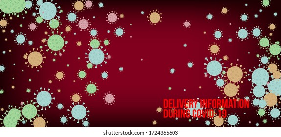 Delivery During COVID-19 Banner. Business Information During Coronavirus Quarantine. Flat Cartoon Coronavirus Medical Design. Delivery During COVID-19 Banner. Virus Protection Flat Corona Web Page.