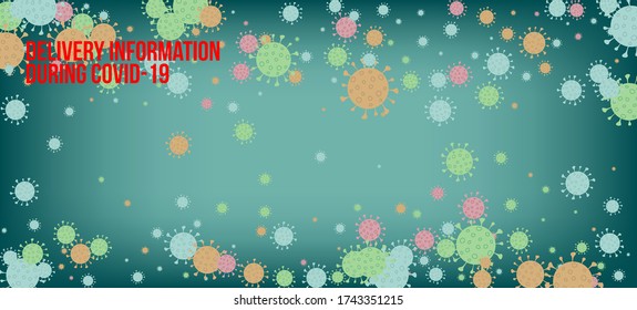 Delivery During COVID-19 Banner. Business Information During Coronavirus Quarantine. Virus Protection Flat Corona Web Page. Delivery During COVID-19 Banner. Flat Cartoon Coronavirus Medical Design.