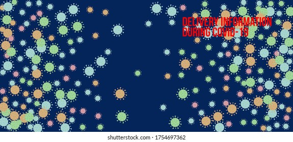 Delivery During COVID-19 Banner. Business Information During Coronavirus Quarantine. Virus Protection Flat Corona Web Page. Delivery During COVID-19 Banner. Flat Cartoon Coronavirus Medical Banner.