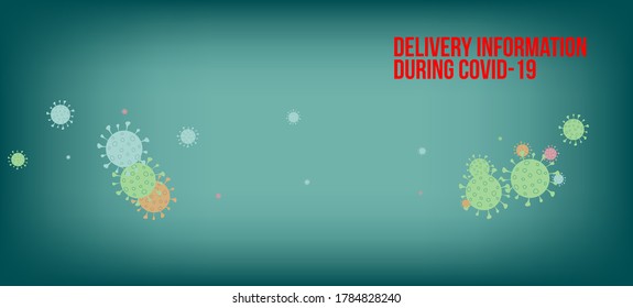 Delivery During COVID-19 Banner. Business Information During Coronavirus Quarantine. Flat Cartoon Coronavirus Medical Banner. Delivery During COVID-19 Banner. Virus Protection Flat Corona Web Page.
