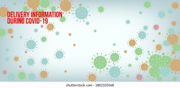 Delivery During COVID-19 Banner. Business Information During Coronavirus Quarantine. Virus Protection Flat Corona Web Page. Delivery During COVID-19 Banner. Flat Cartoon Coronavirus Medical Design.