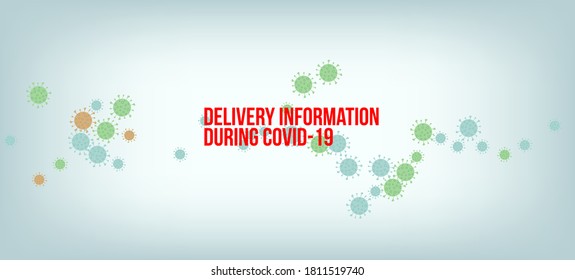 Delivery During COVID-19 Banner. Business Information During Coronavirus Quarantine. Virus Protection Flat Corona Web Page. Delivery During COVID-19 Banner. Flat Cartoon Coronavirus Medical Banner.