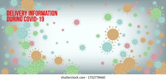 Delivery During COVID-19 Banner. Flat Cartoon Coronavirus Medical Banner. Virus Protection Flat Corona Web Page. Delivery During COVID-19 Banner. Business Information During Coronavirus Quarantine.