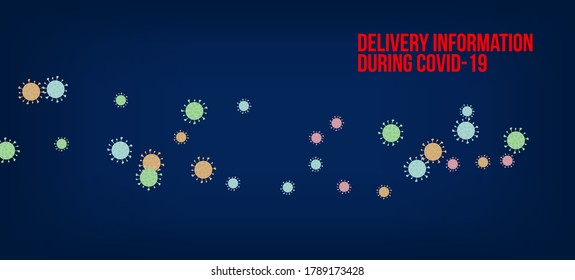 Delivery During COVID-19 Banner. Flat Cartoon Coronavirus Medical Poster. Business Information During Coronavirus Quarantine. Delivery During COVID-19 Banner. Virus Protection Flat Corona Web Page.