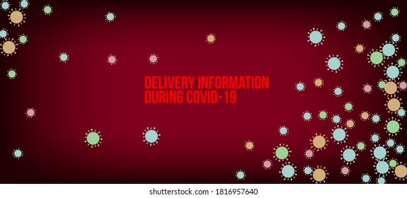 Entrega durante la pancarta COVID-19. Cartel plano Coronavirus Medical Banner. Información comercial durante la cuarentena de Coronavirus. Entrega durante la pancarta COVID-19. Página Web de Protección de Virus Flat Corona.