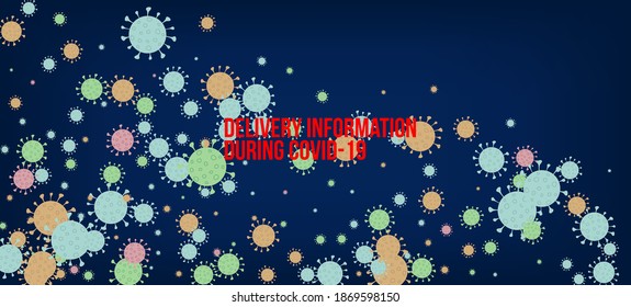 Delivery During COVID-19 Banner. Flat Cartoon Coronavirus Medical Banner. Business Information During Coronavirus Quarantine. Delivery During COVID-19 Banner. Virus Protection Flat Corona Web Page.