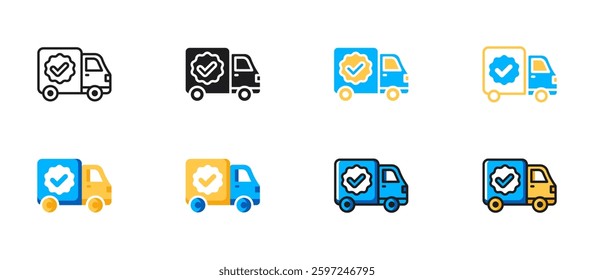 Delivery ecommerce icon depicting a shipping package in transit. Vector design representing online shopping, courier service, logistics, transportation, and fast delivery system.