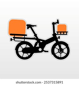 delivery electric bike silhouette sticker design