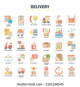 Delivery Elements , Thin Line and Pixel Perfect Icons