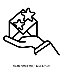 Delivery envelope icon. Outline delivery envelope vector icon for web design isolated on white background