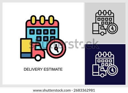 Delivery Estimate icon Multi Style Vector Illustration