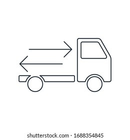 Delivery, Exchange, Return Of Goods. Vector Linear Icon On A White Background.