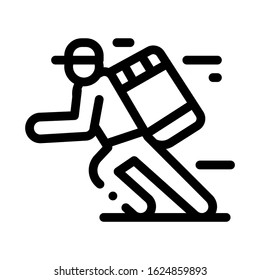 Delivery Express Courier Big Parcel Icon Vector. Outline Delivery Express Courier Big Parcel Sign. Isolated Contour Symbol Illustration