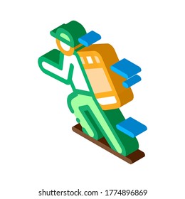Delivery Express Courier Big Parcel Icon Vector. Isometric Delivery Express Courier Big Parcel sign. color isolated symbol illustration