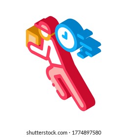 Delivery Express Courier Icon Vector. Isometric Delivery Express Courier sign. color isolated symbol illustration