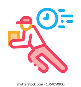 Delivery Express Courier Icon Vector. Outline Delivery Express Courier Sign. Isolated Contour Symbol Illustration