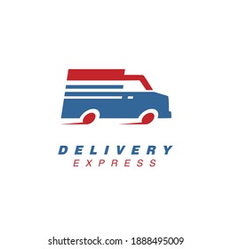 Lieferschnelles Express-Logo: Schnellbewegliches LKW-Symbol