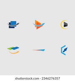 Plantilla de diseño de símbolos y logotipo expreso de entrega