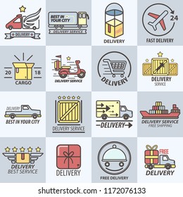 Delivery or express shipping service vector logo templates.
