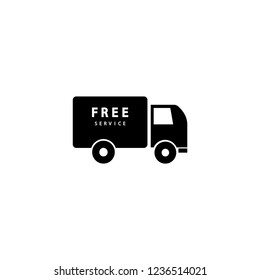Delivery, express shipping, shopping, truck icon, free shipping truck on white background. Vector illustration, 