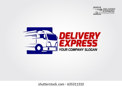 Delivery Express Vector Logo Template. Vector of express delivery logo illustration. Delivery van express silhouette.