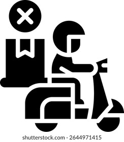 Ilustración vectorial de glifos de icono de entrega fallida