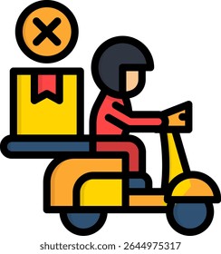 Delivery Failed Icon Lineal Color Vector Illustration