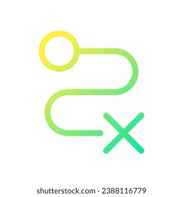 Delivery failed pixel perfect gradient linear ui icon. Shipment failure. Postal service. Line color user interface symbol. Modern style pictogram. Vector isolated outline illustration