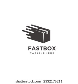 Delivery fast box ship speed logo design icon vector illustration