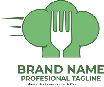 Logotipo de aplicación de comida rápida de entrega