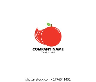 Delivery fast orange fruit logo template