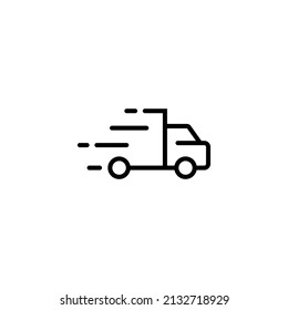 Delivery, Fast Truck Icon Vector  in Line Style