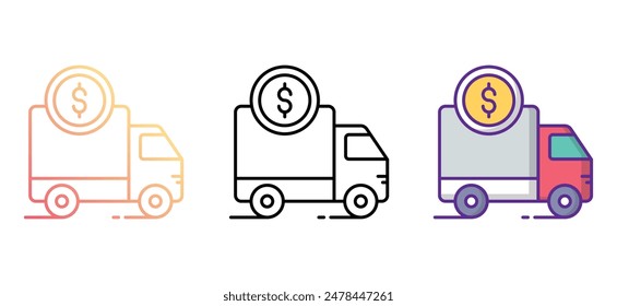 Diseño del icono de la tarifa de entrega con el fondo blanco ilustración de stock