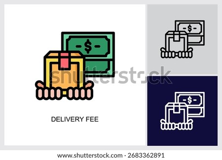 Delivery Fee icon Multi Style Vector Illustration