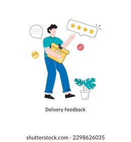 Liefert Feedback Flach Style Design Vektorgrafik. Stockillustration
