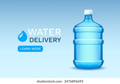 Delivery of filtered water for drinking, advertising cover. Vector illustration