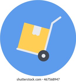 delivery flat circle icon
