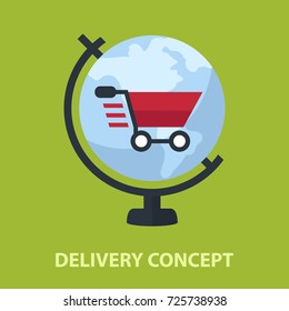Delivery flat concept. Vector illustration. Element template for design.