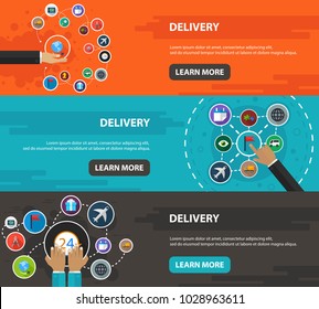 Delivery flat icon concept. Vector illustration. Element template for design.