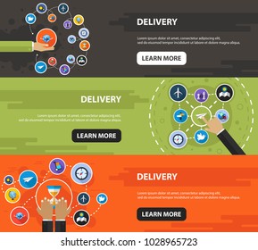 Delivery flat icon concept. Vector illustration. Element template for design.