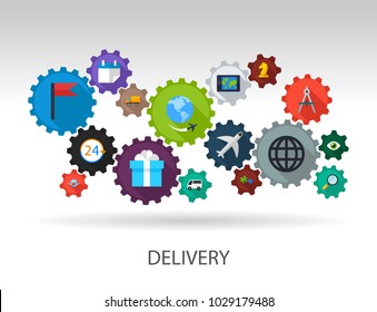 Delivery flat icon concept. Vector illustration. Element template for design.