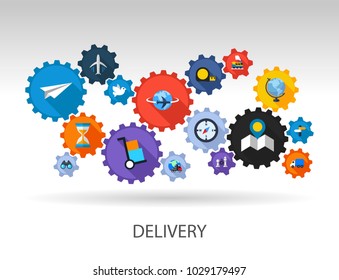 Delivery flat icon concept. Vector illustration. Element template for design.