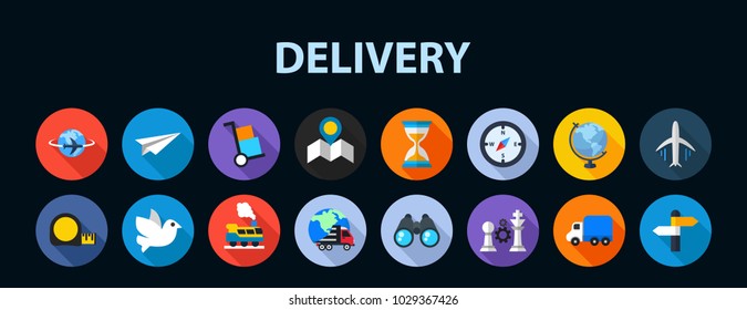 Delivery flat icon concept. Vector illustration. Element template for design.
