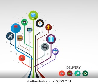 Delivery flat icon concept. Vector illustration. Element template for design.