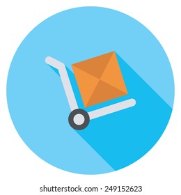  Delivery flat icon. Modern flat icons with long shadow effect in stylish colors. Icons for Web and Mobile Application. EPS 10.
