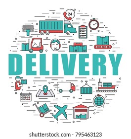 Delivery Flat Icon Set