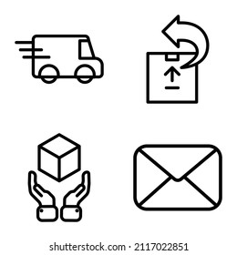 Delivery Flat Icon Set Isolated On White Background