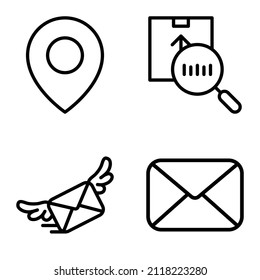Delivery Flat Icon Set Isolated On White Background