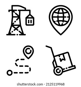 Delivery Flat Icon Set Isolated On White Background